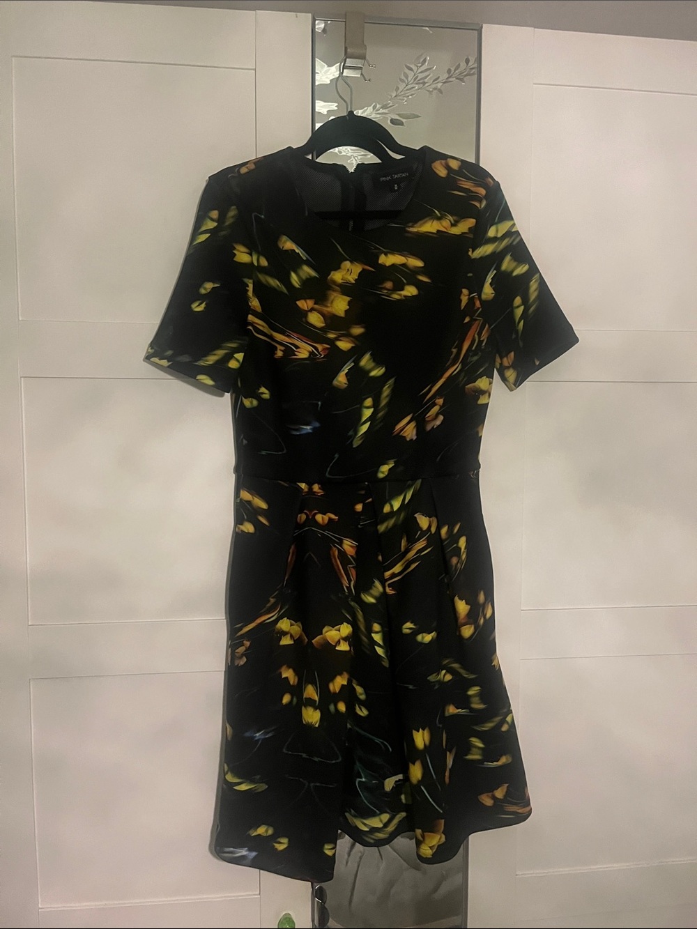 Gorgeous art print fun and flare dress by Pink Tartan